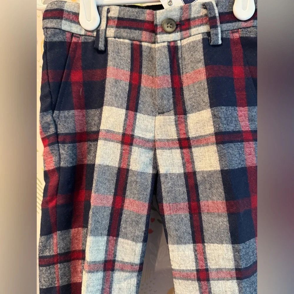 BNWT Janie and Jack Plaid Adjustable Waist Dress Pants 12-18 Months - Picture 3 of 7
